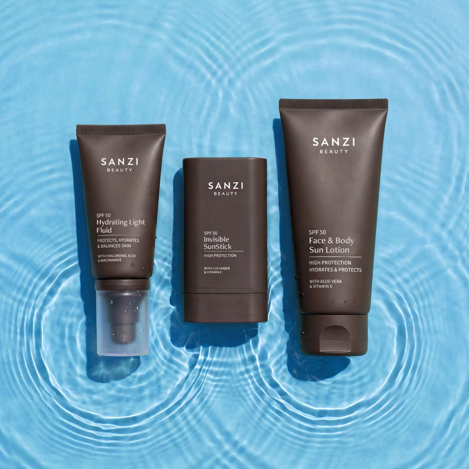 BUNDLE: HYDRATING LIGHT FLUID SPF30/50 + FACE & BODY SUN LOTION SPF30/50 + INVISIBLE SUN STICK SPF50
