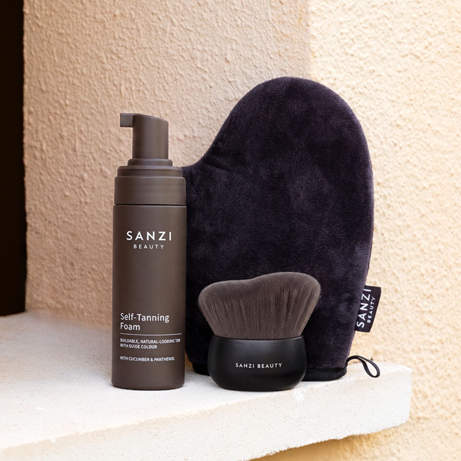 BUNDLE: SELF-TANNING FOAM + SELF-TANNING GLOVE + SELF-TANNING BRUSH