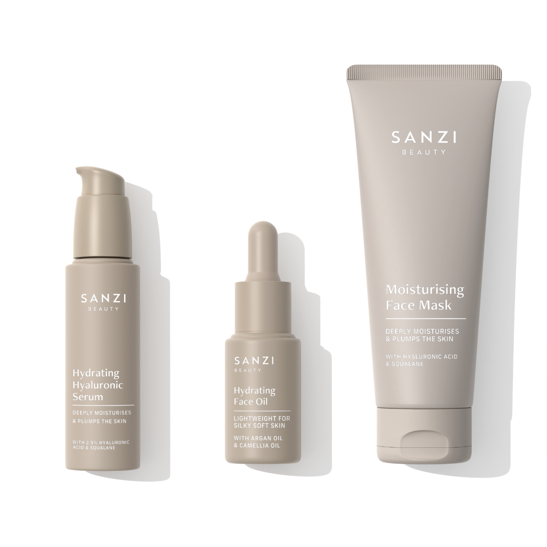 BUNDLE: HYDRATING HYALURONIC SERUM + FACE OIL +  FACE MASK